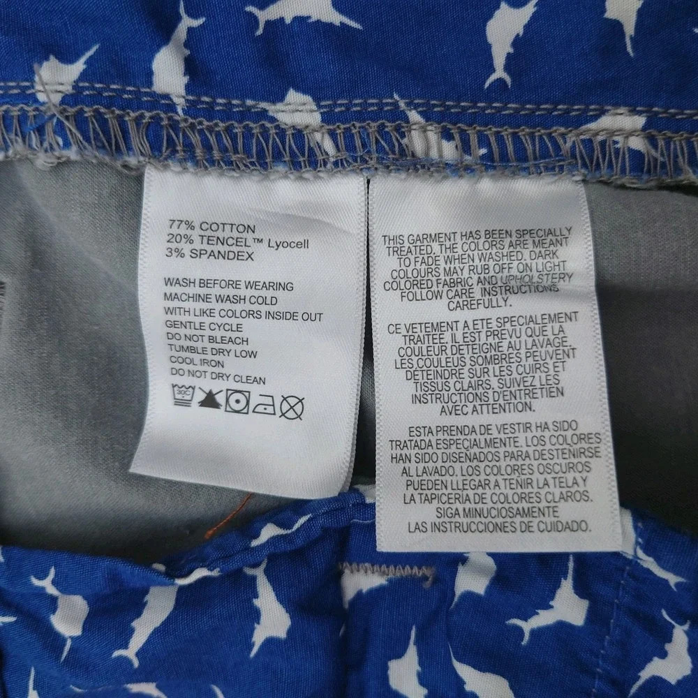 Tommy Bahama Washed Chino Cargo Shorts Mens 46 Cotton Tencel Spandex Gray
